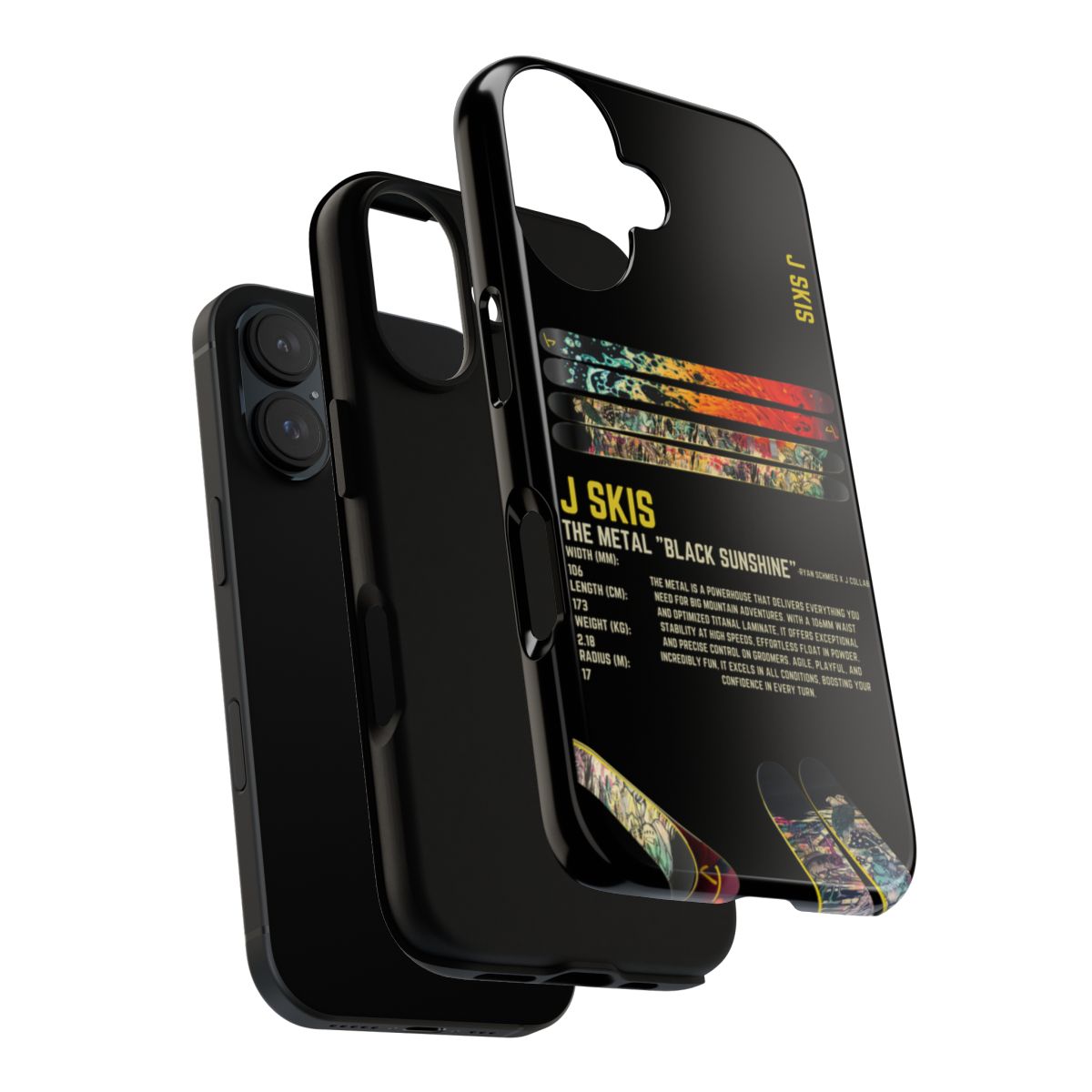 J Skis The Metal Black Sunshine Phone Case