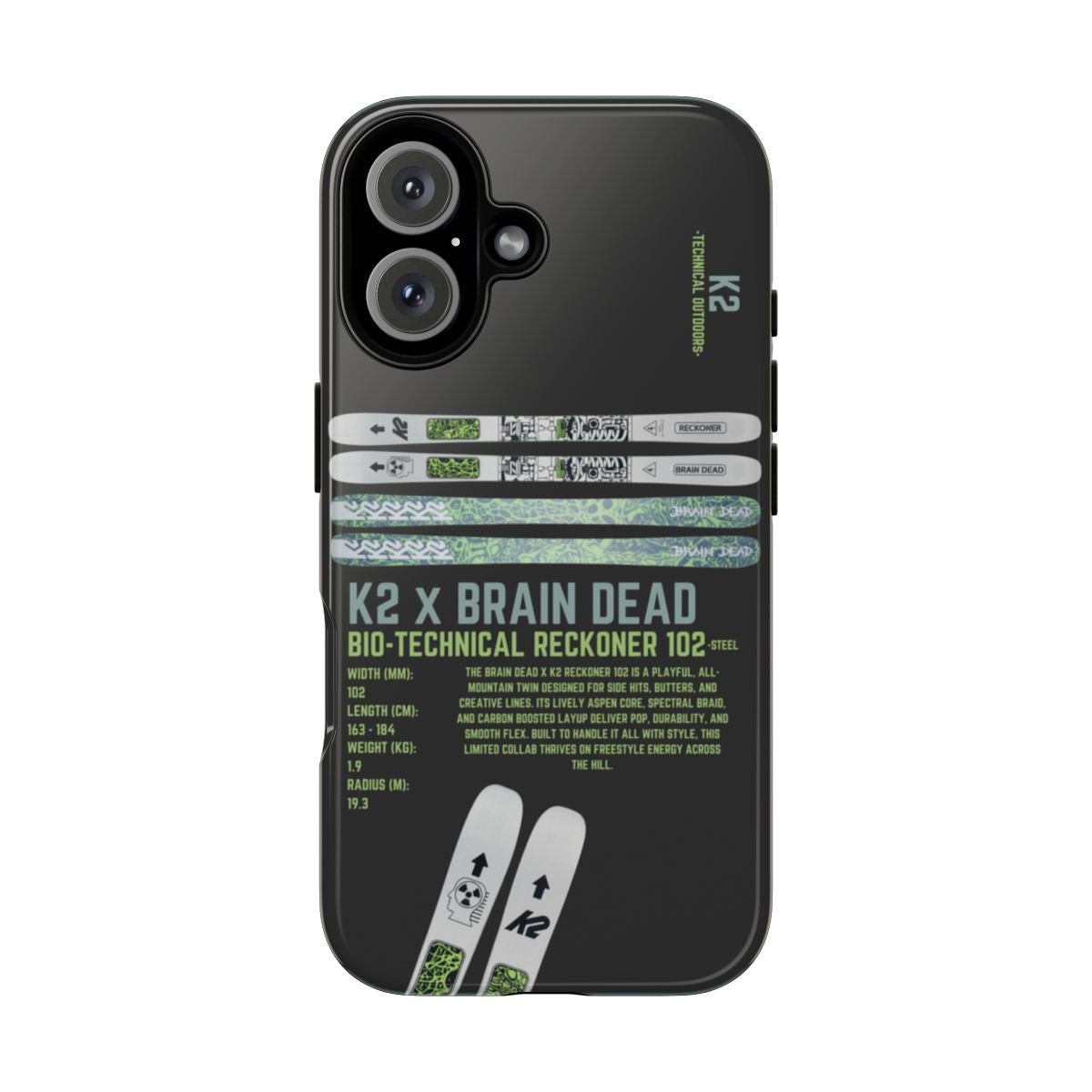 K2 X Brain Dead Bio-Technical Reckoner 102 Phone Case
