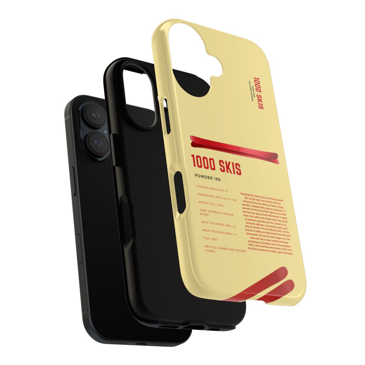 1000 Skis Powder 188 Phone Case