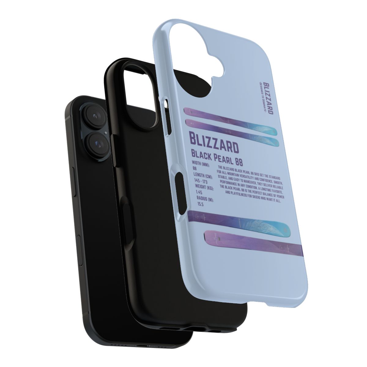 White Blizzard Black Pearl 88 Phone Case