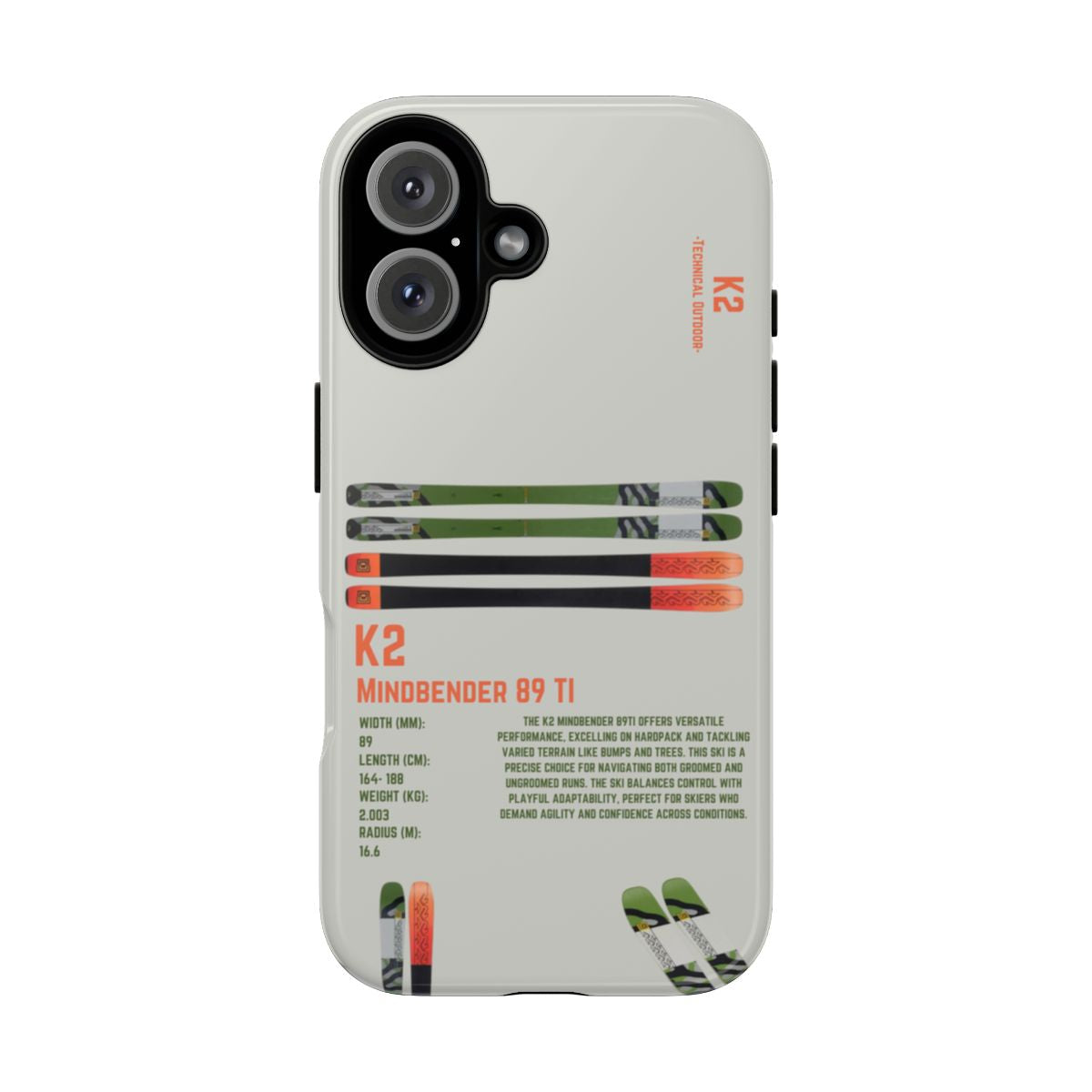 K2 Mindbender 89Ti Men's Skis Phone Case