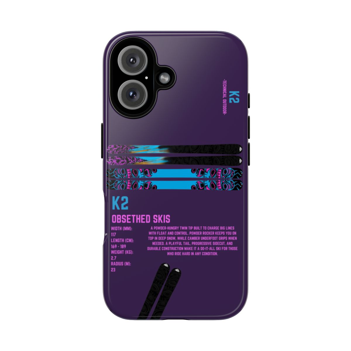 K2 Obsethed Skis Phone Case